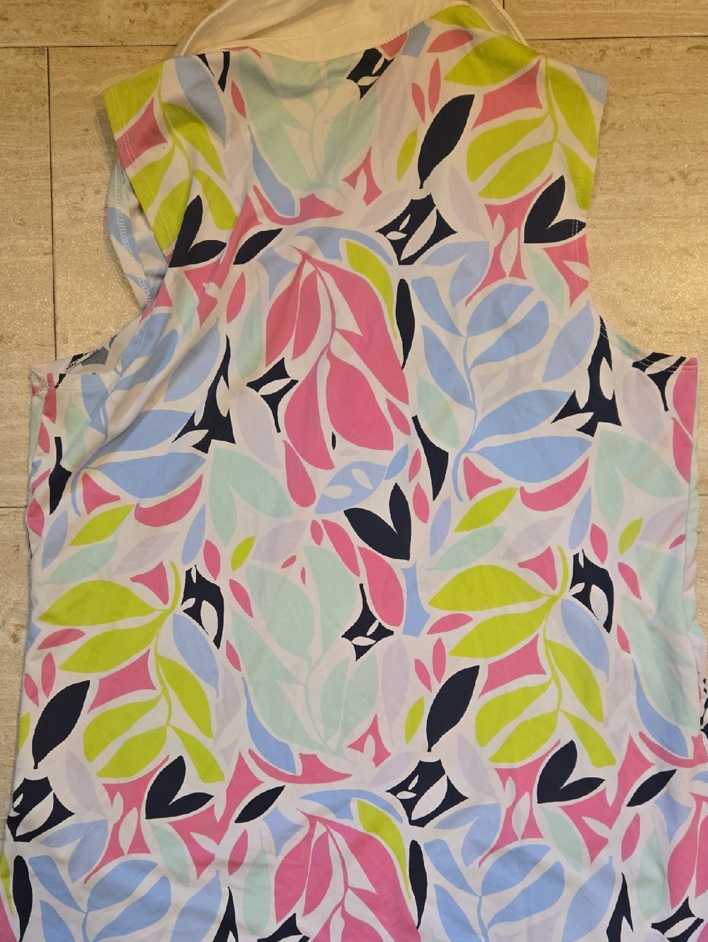 Tommy Bahama Golf Quarter-Zip Silky Collared Tank Blouse - Picture 7 of 8